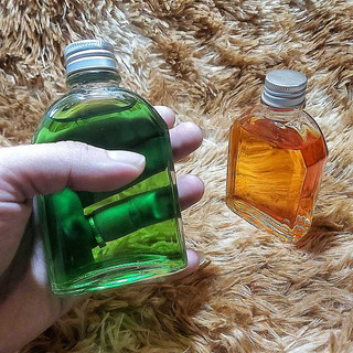 Chai thủy tinh mini vuông vát vai kiểu dẹt – nắp nhôm - chai thủy tinh 100ml – chai thủy tinh nhỏ