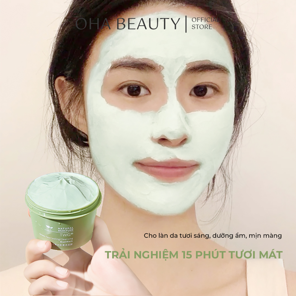 Mặt Nạ Bùn Đất Sét Cao Lanh Trà Xanh TWG 100g Giảm Mụn, Sáng Da, Làm Sạch Lỗ Chân Lông FM-0601