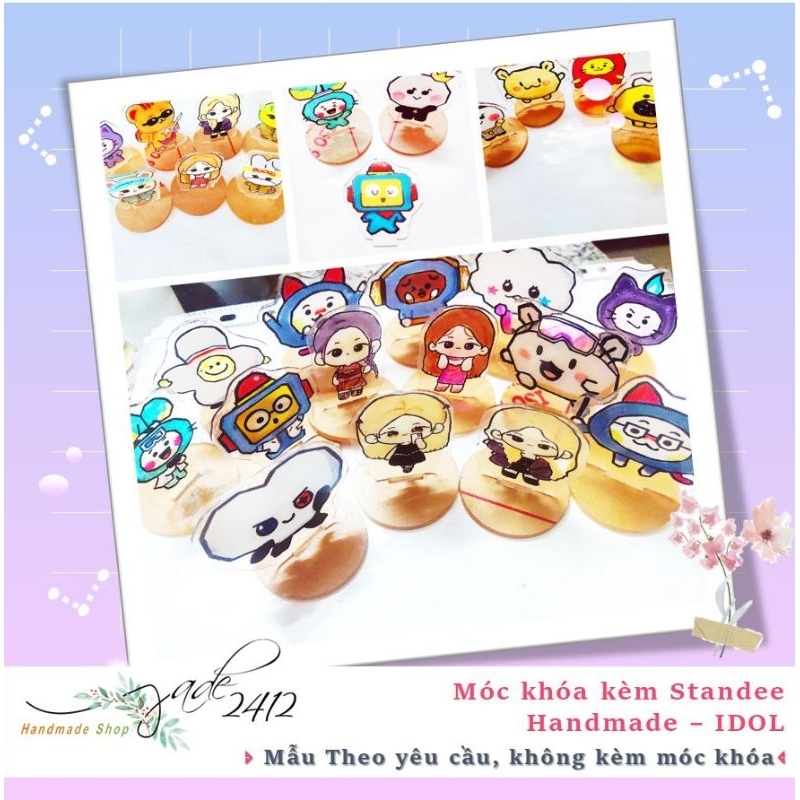 MÓC KHOÁ KÈM STANDEE HANDMADE- IDOL KPOP ANIME