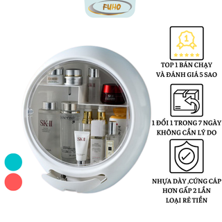 Kệ để đồ đựng mỹ phẩm treo tường nhà tắm FUHO, để đồ trong nhà tắm treo tường không đục lỗ,làm bằng nhựa ABS