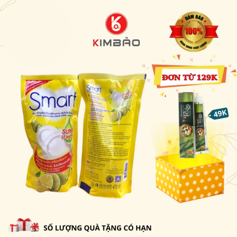 Nước Rửa Chén Bát Hương Chanh Smart Thái Lan 470ml
