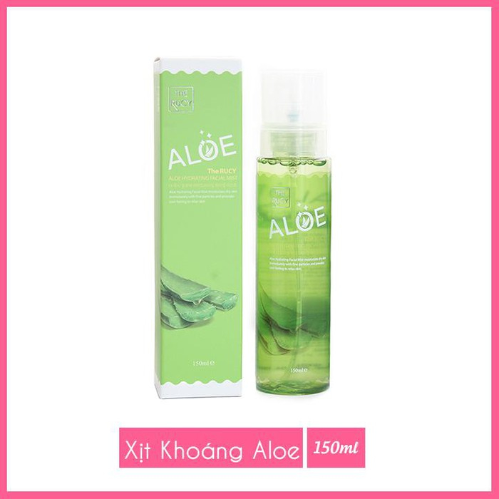 [Tặng Son dưỡng môi Beautifit Hàn Quốc 179k ]Combo dưỡng da The Rucy Xịt Khoáng Lô Hội 150ml và Nước hoa hồng 150ml