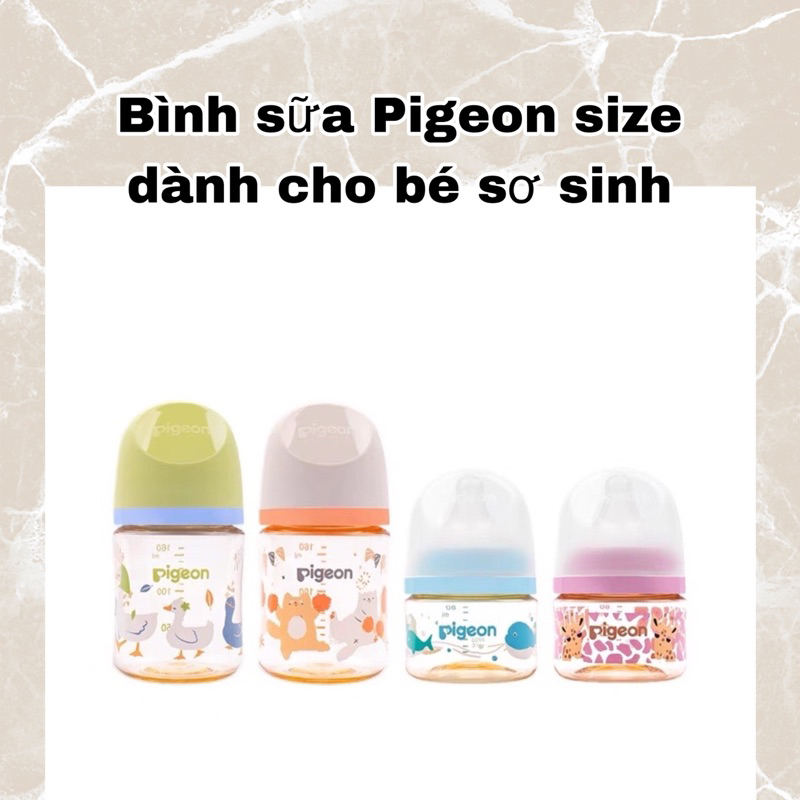 Bình sữa Pigeon Cho Bé Sơ Sinh Size 80ml  Mẫu mới 2022