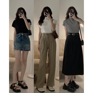 A19 Áo dập ly cộc tay