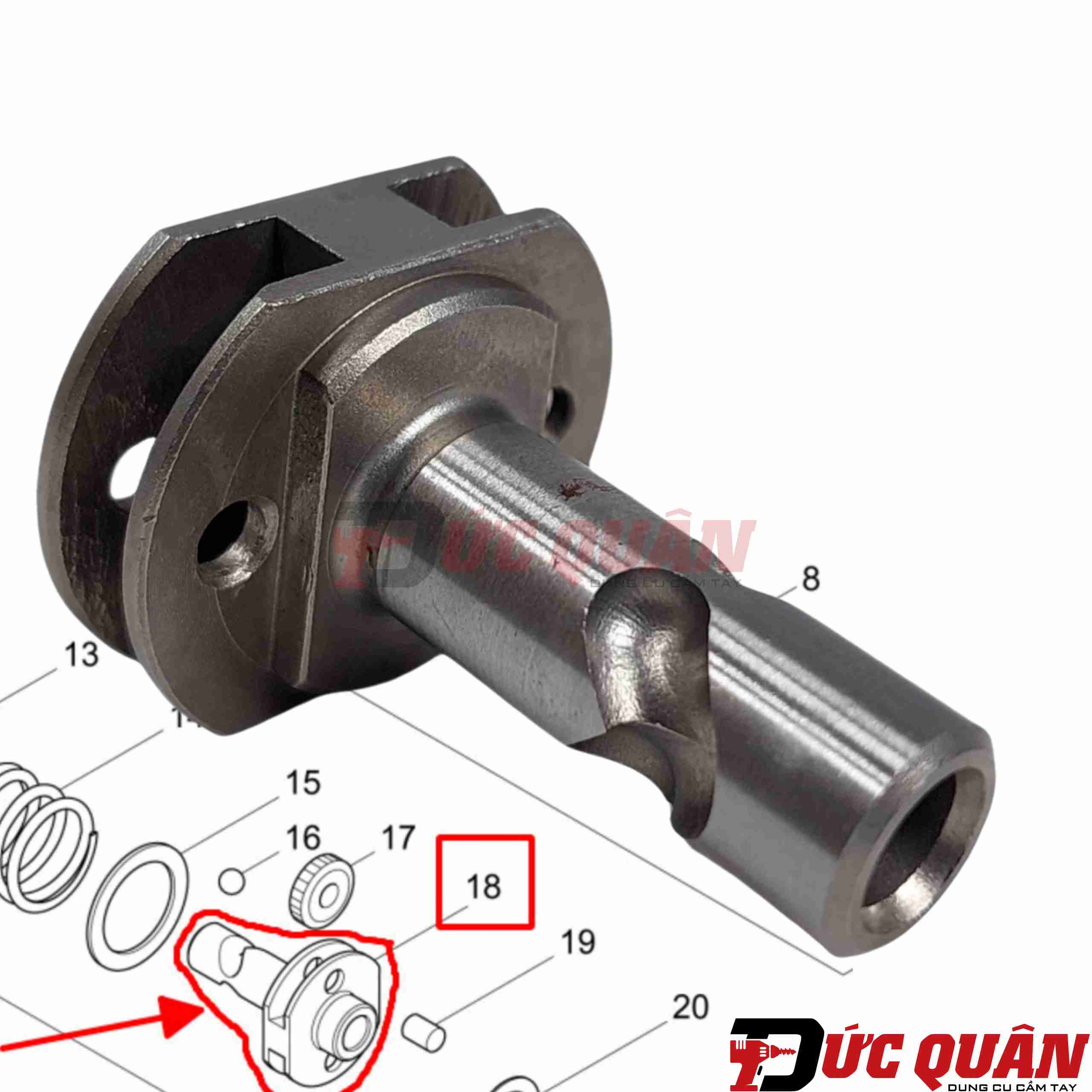 Trục nhông búa máy Makita TD022