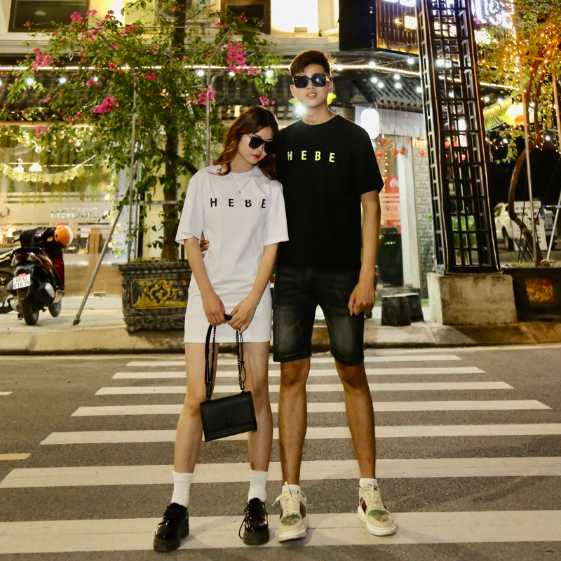 Áo váy đôi nam nữ Hebe - Sét đồ đôi nam nữ cotton 100% áo váy thun nam nữ,áo phông unisex nam nữ mát mịn thấm hút mồ hôi