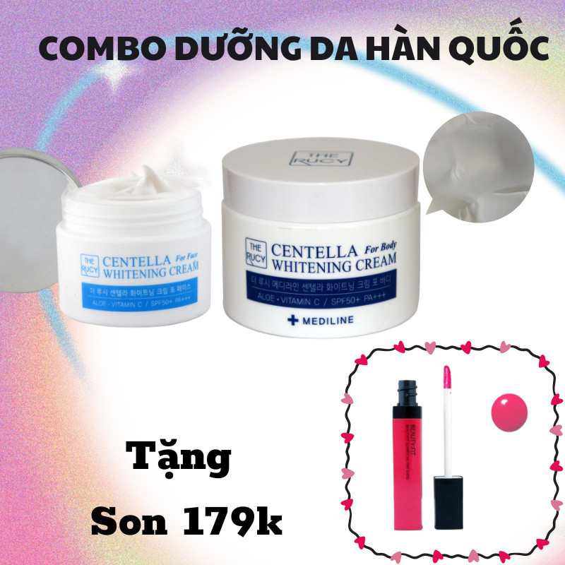 [Tặng Son Beautifit 179k] Combo Kem dưỡng The Rucy Hàn Quốc cho mặt và toàn thân