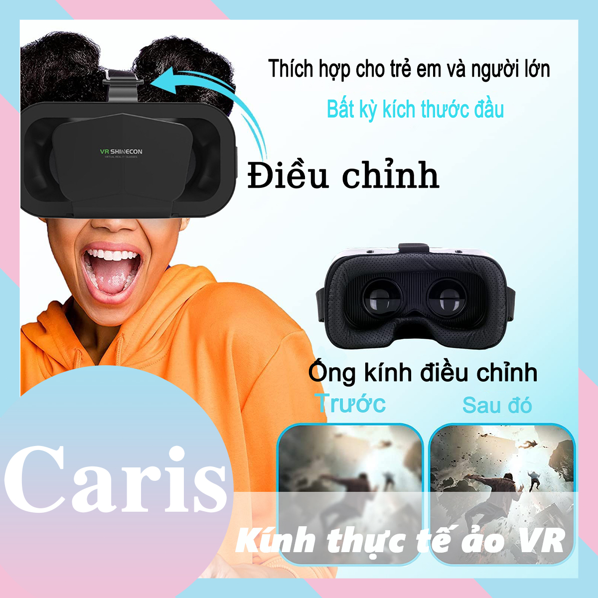 Caris 3D kính thực tế ảo, kính ảo, cảm xúc thực, thích hợp cho tất Cả Các Điện Thoại Android