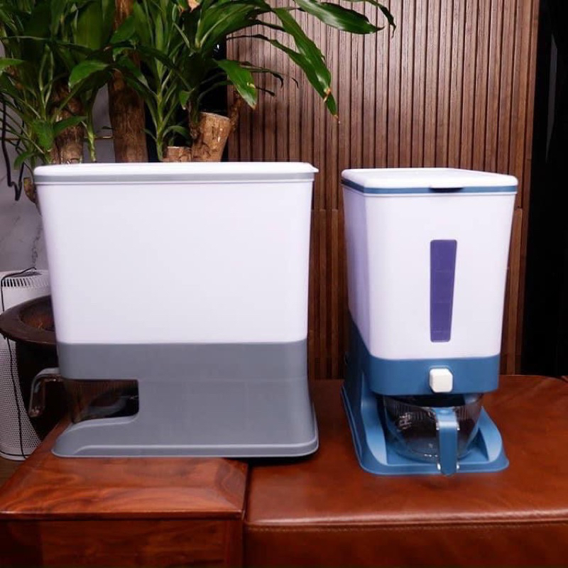 THÙNG ĐỰNG GẠO 12kg PHONG CÁCH NHẬT BẢN SANG TRỌNG KÈM CỐC ĐO GẠO