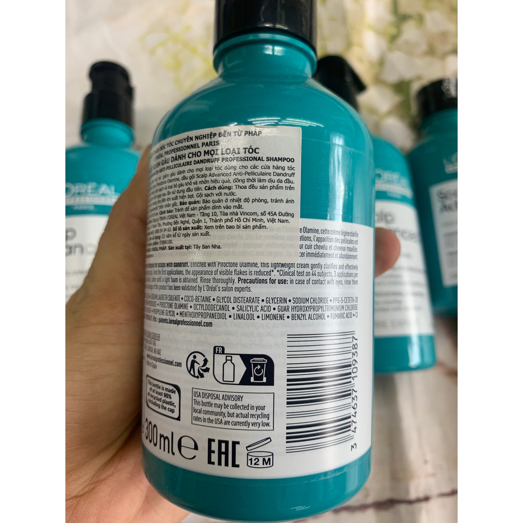 Dầu gội chăm sóc da đầu gàu Loreal Professionnel Scalp Advanced