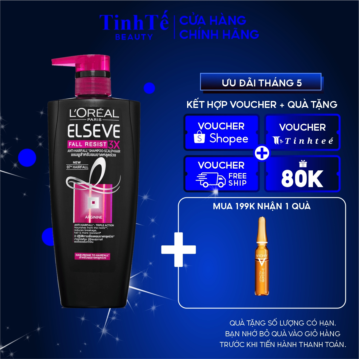Dầu gội ngăn gãy rụng tóc L'Oreal Paris Elseve Fall Resist 3X Shampoo 170ml - 330ml - 620ml