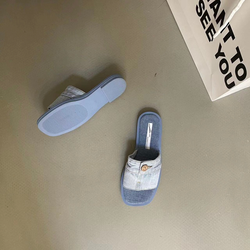 Dép lê vải bò