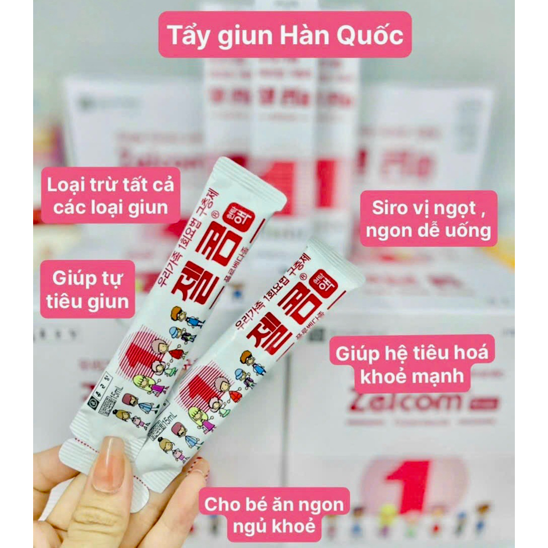 Siro Xổ Giun Zelcom Hàn Quốc Loại Bỏ Giun Đường Ruột Cho Người Lớn và Trẻ Từ 2 Tuổi