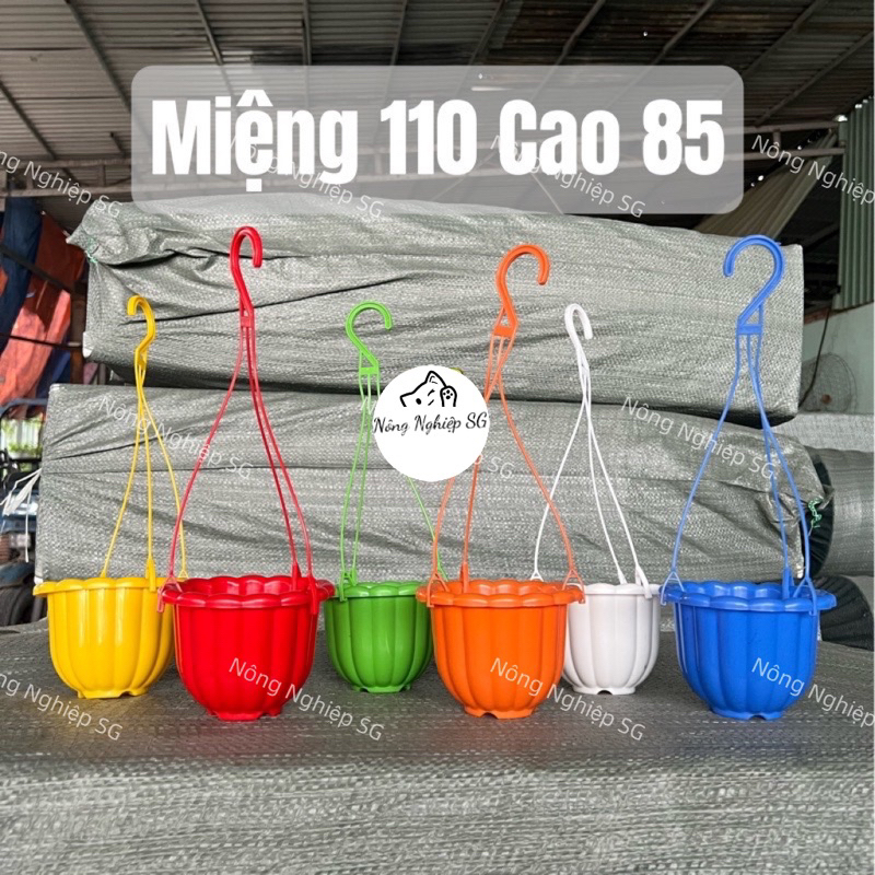 Chậu Nhựa treo bí mini + dây treo , thích hợp trồng sen đá.