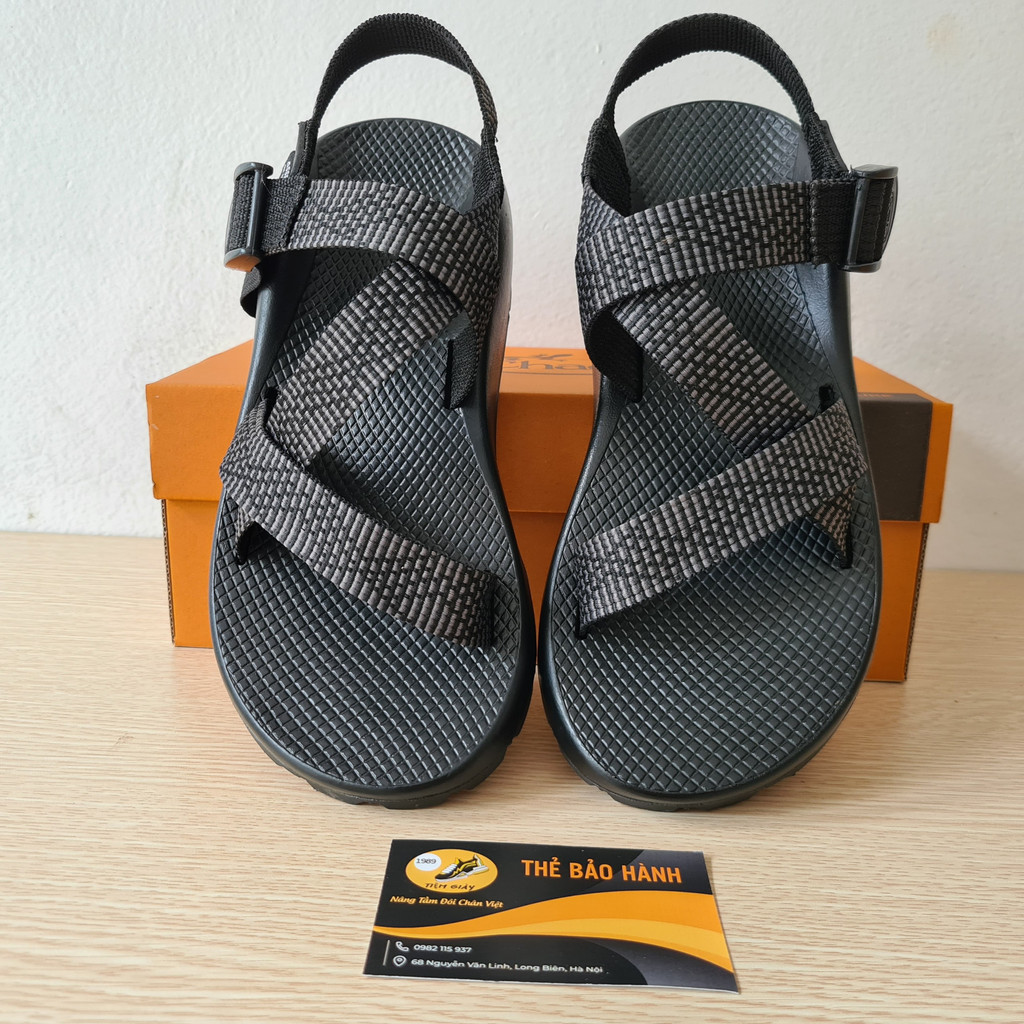 Dép sandal Nữ, Dép Chaco Nam Xuất xịn Mã Đen Xám TG06 - Bảo Hành 6 Tháng