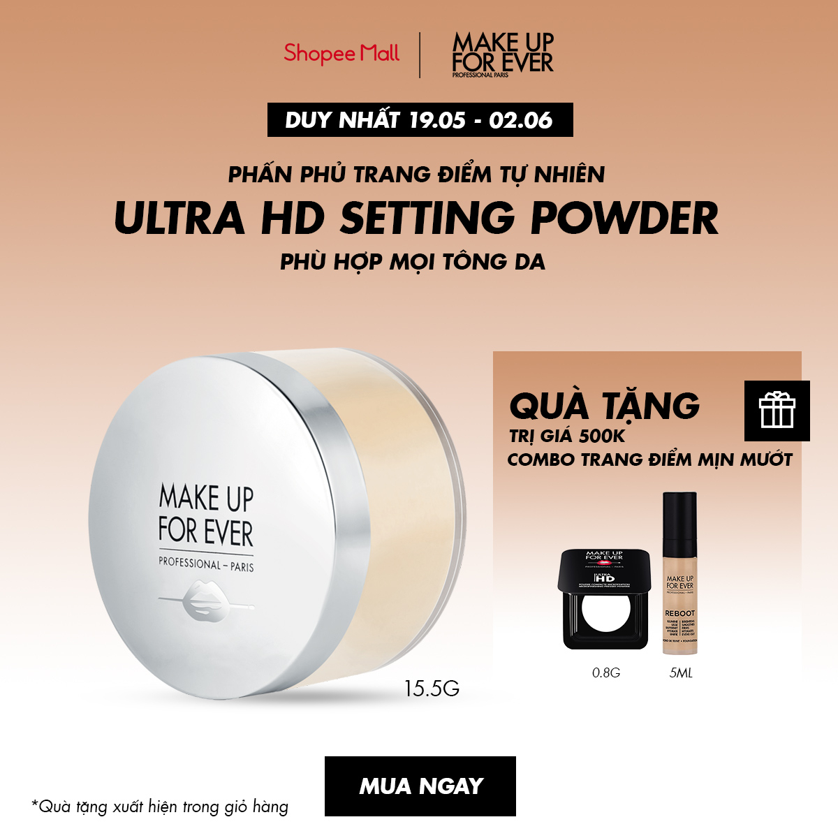  Phấn phủ Make Up For Ever Ultra HD Setting Powder 15.5G 2021 - Nhập khẩu độc quyền từ Pháp