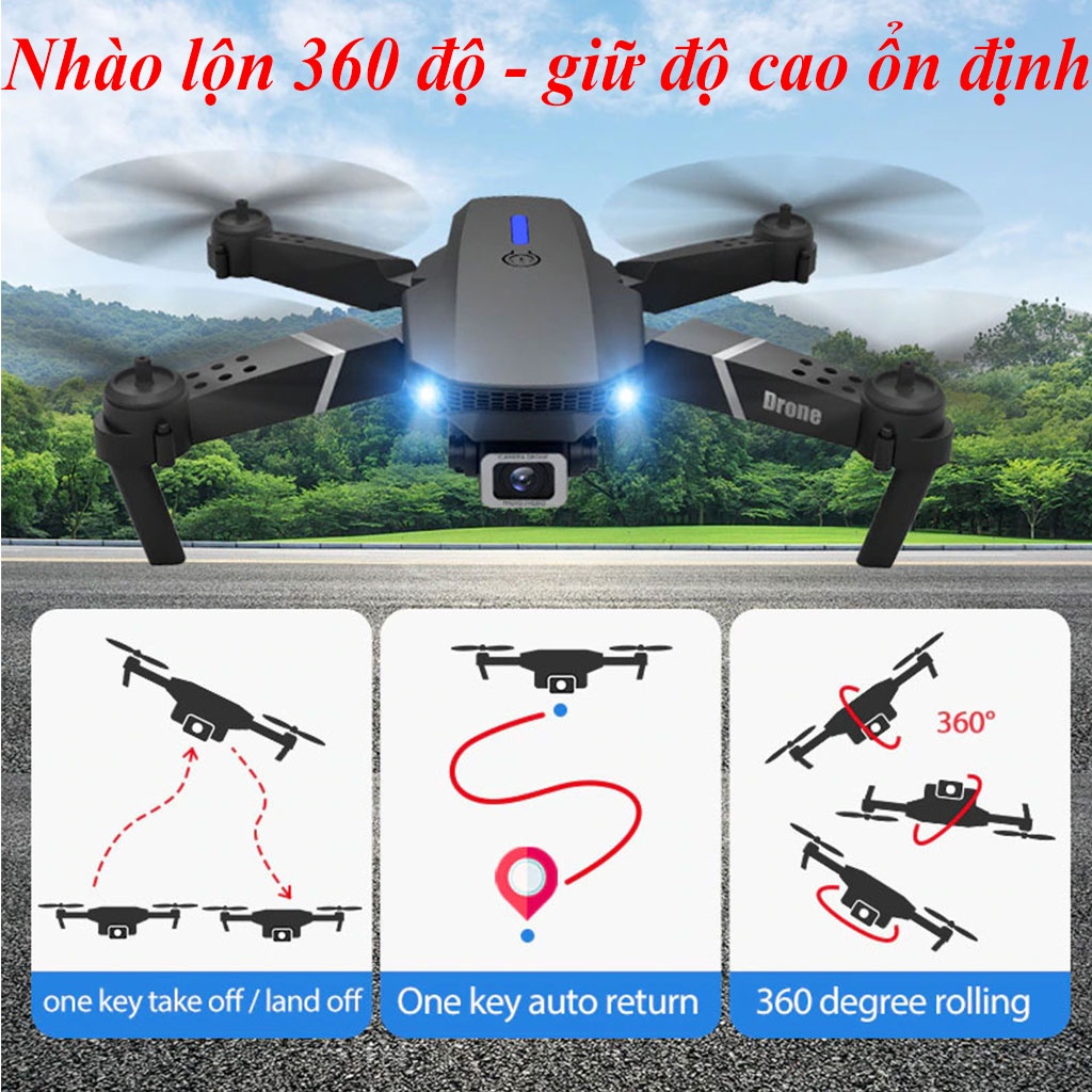 【🔥Free ship🔥】Flycam E88, Flaycam Giá Rẻ, Máy Bay Điều Khiển Từ Xa 2 Camera 4K Tặng Kèm 1 Pin Dự Phòng Dung Lượng Cao | BigBuy360 - bigbuy360.vn