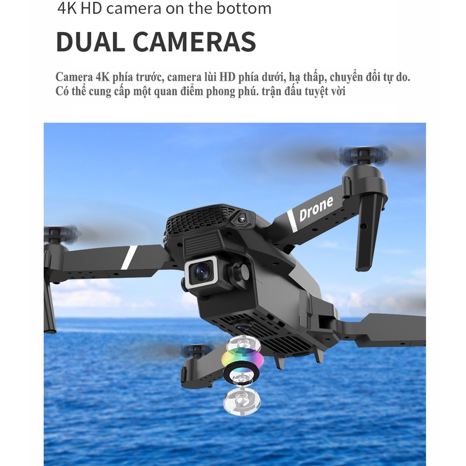 【🔥Free ship🔥】Flycam E88, Flaycam Giá Rẻ, Máy Bay Điều Khiển Từ Xa 2 Camera 4K Tặng Kèm 1 Pin Dự Phòng Dung Lượng Cao | BigBuy360 - bigbuy360.vn