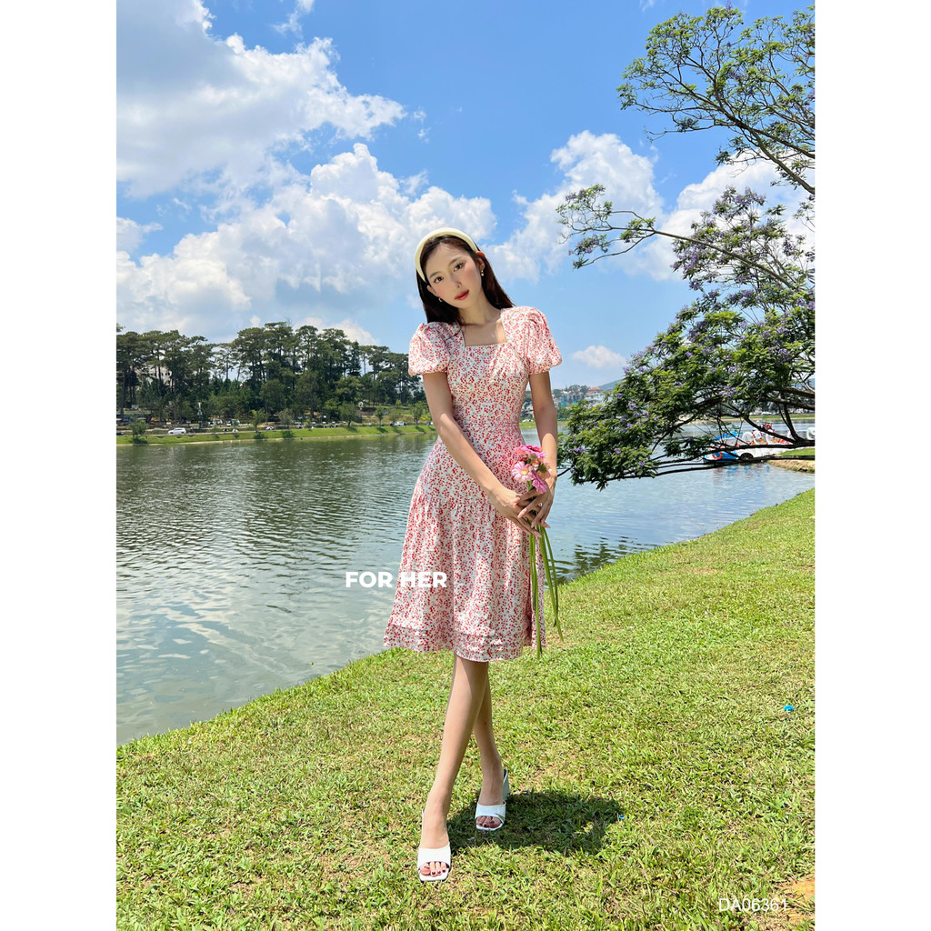 Đầm FOR HER cổ viền hoa nhí DA0636