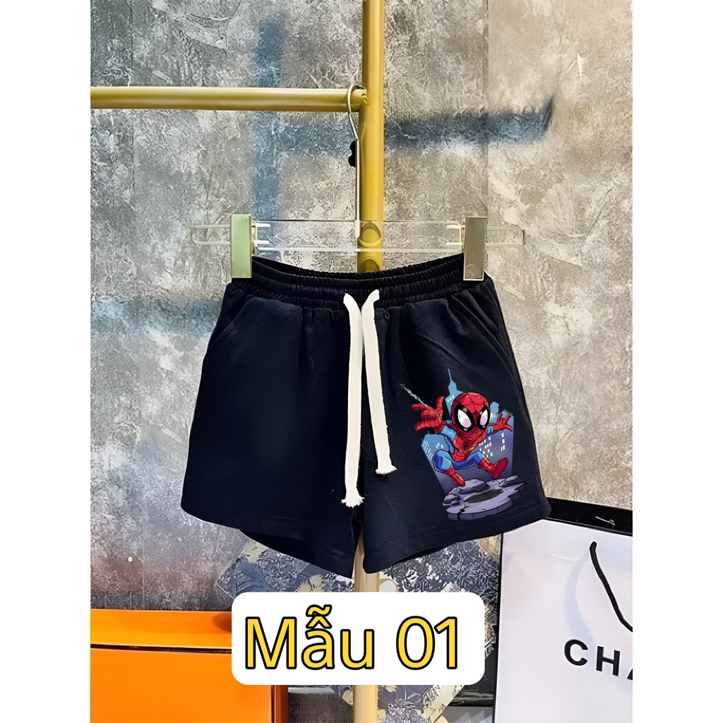 Quần Đùi Cho Bé Trai Bé Gái 2-12 Tuổi In Hình Chất Cotton Mềm Mại, Thấm Hút Tốt