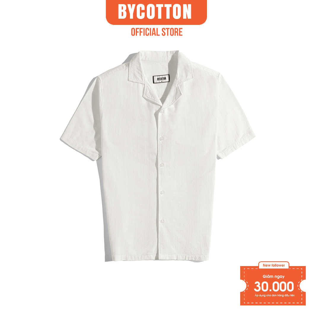 Áo Sơ Mi LINEN Tay Ngắn White BY COTTON