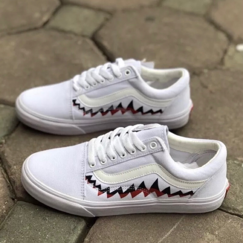 Giày Thể Thao VANS OLD SKOOL Cá Mập Trắng Cao Cấp - Giày Vans Hàng VNXK