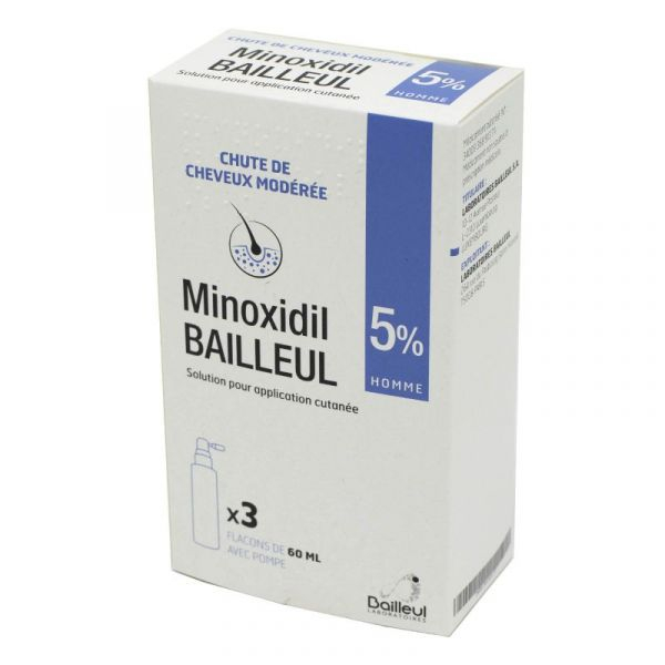 Xịt mọc tóc Minoxidil Bailleul 5% 60ml - hỗ trợ giảm rụng tóc (Pháp)