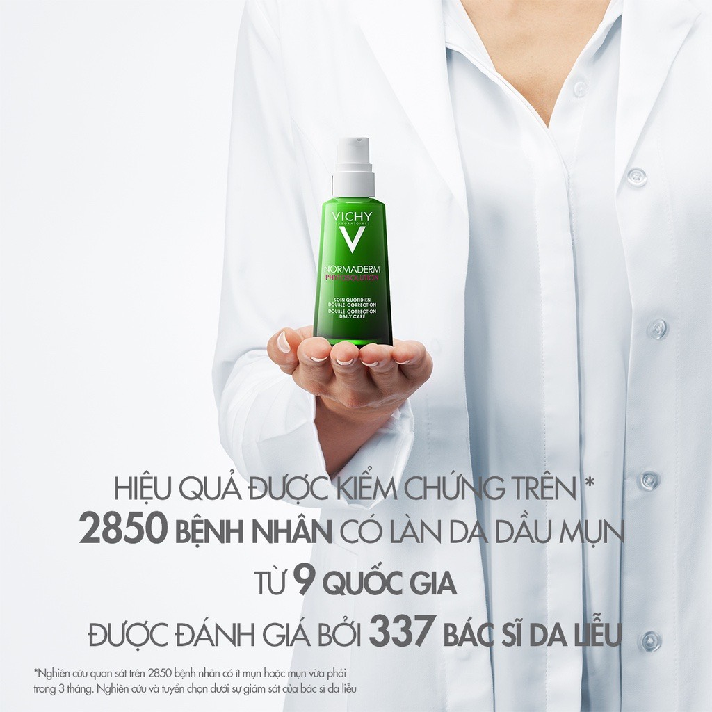 [VICHY] Gel Dưỡng Ẩm Dạng Sữa Chứa BHA Cho Da Dầu Mụn Normaderm Phytosolution Double-Correction Daily Care 50/3ml