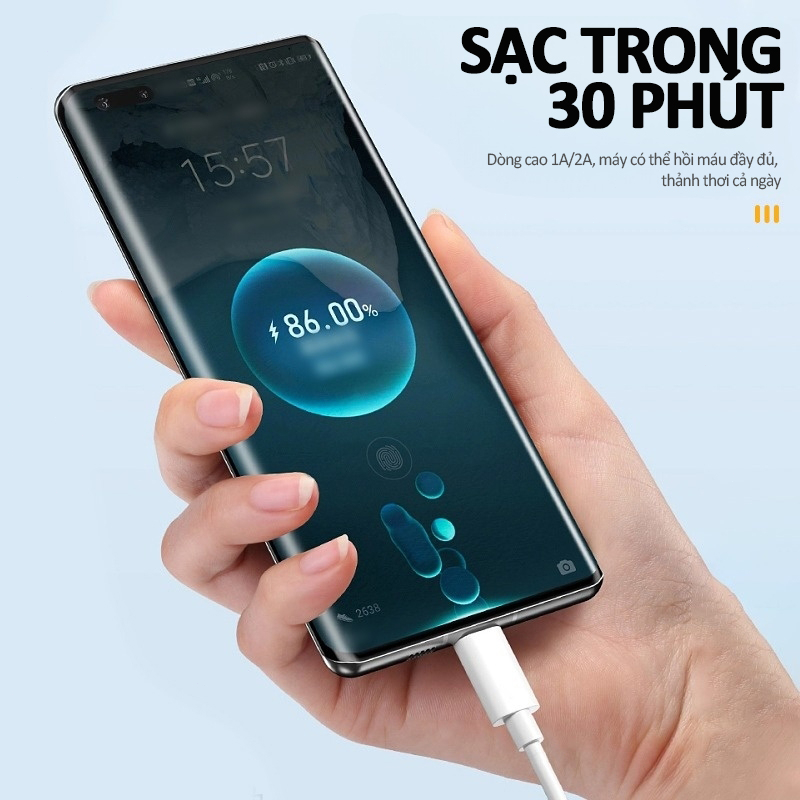 30m 1/2A Dây Cáp Sạc Nhanh Micro USB/Type-C Cho điện thoại OPPO/VIVO/Huawei/XiaoMi-RA
