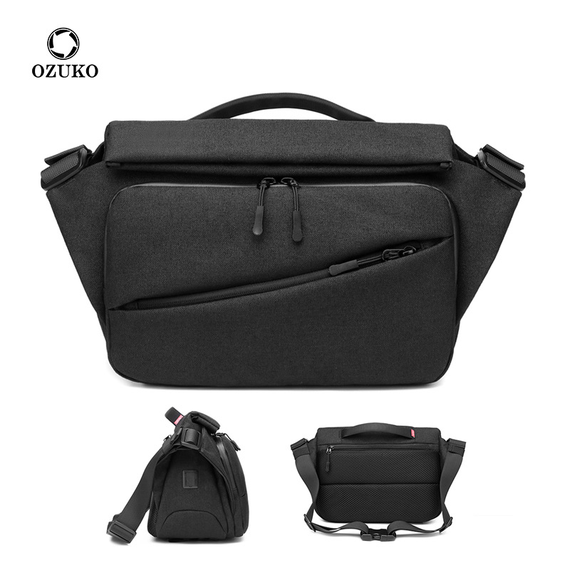 Túi đeo chéo nam nữ unisex 9349 OZUKO túi đeo hông bụng vải Oxford chống nước cổng sạc nhanh USP đệm tổ ong tản nhiệt