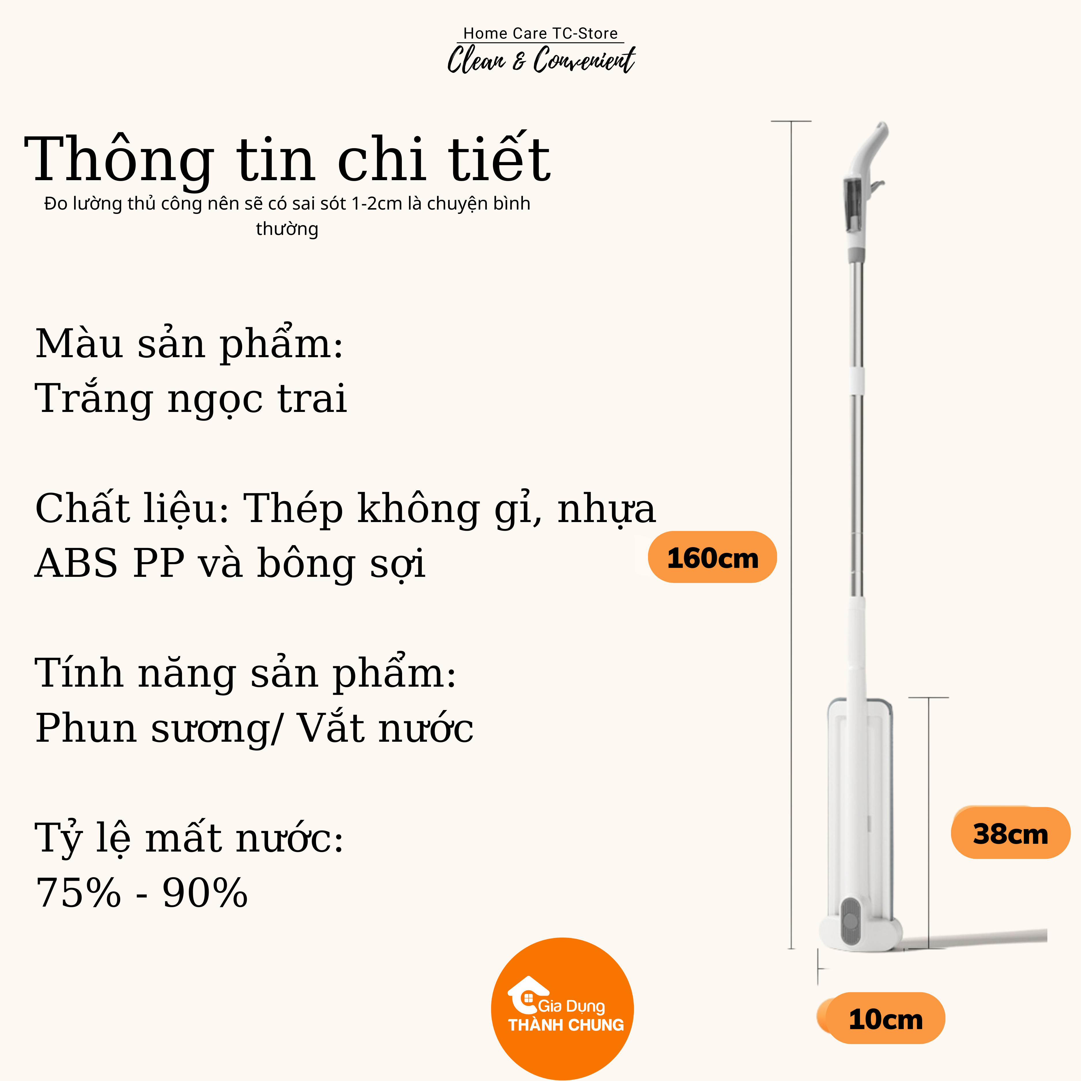 Chổi lau nhà tiện lợi phun sương tự văt Thành Chung· tiện lợi dễ dàng vệ sinh mọi ngóc ngách trong nhà