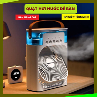 Quạt Hơi Nước - Quạt Phun Sương Mini - Điều Hòa Không Khí. Tích hợp 5 vòi phun, Ánh sáng, Hẹn giờ
