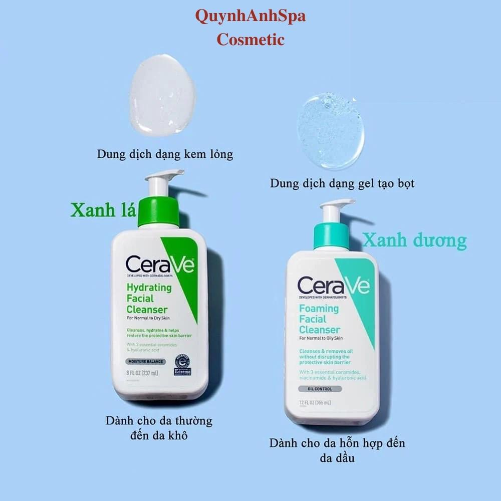 Sữa rửa mặt CeraVe Dành cho da dầu mụn, da khô Làm sạch da chuyên sâu Quynhanhspa20 236ml-473ml