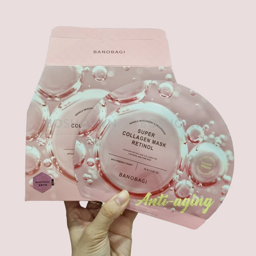 Mặt Nạ Giấy Mask Banobagi Super collagen Retinol Cải Thiện Nếp Nhăn màu Hồng Đất 30g