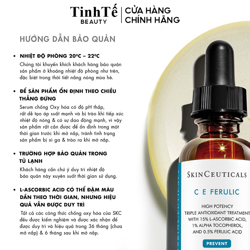 Tinh chất chống oxy hóa	giúp làn da khoẻ mạnh và săn chắc Skinceuticals C E Ferulic 30ml