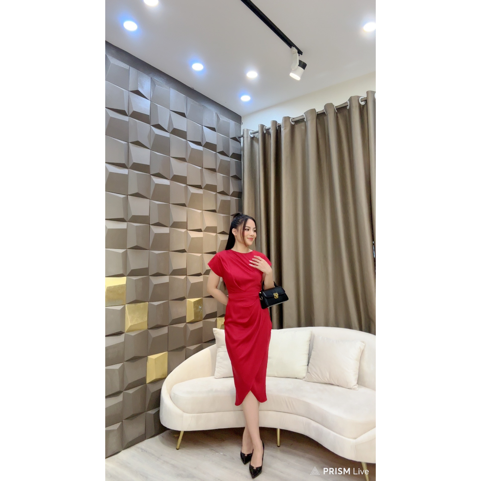 Váy lụa nhật tkcc che dấu bụng- v49