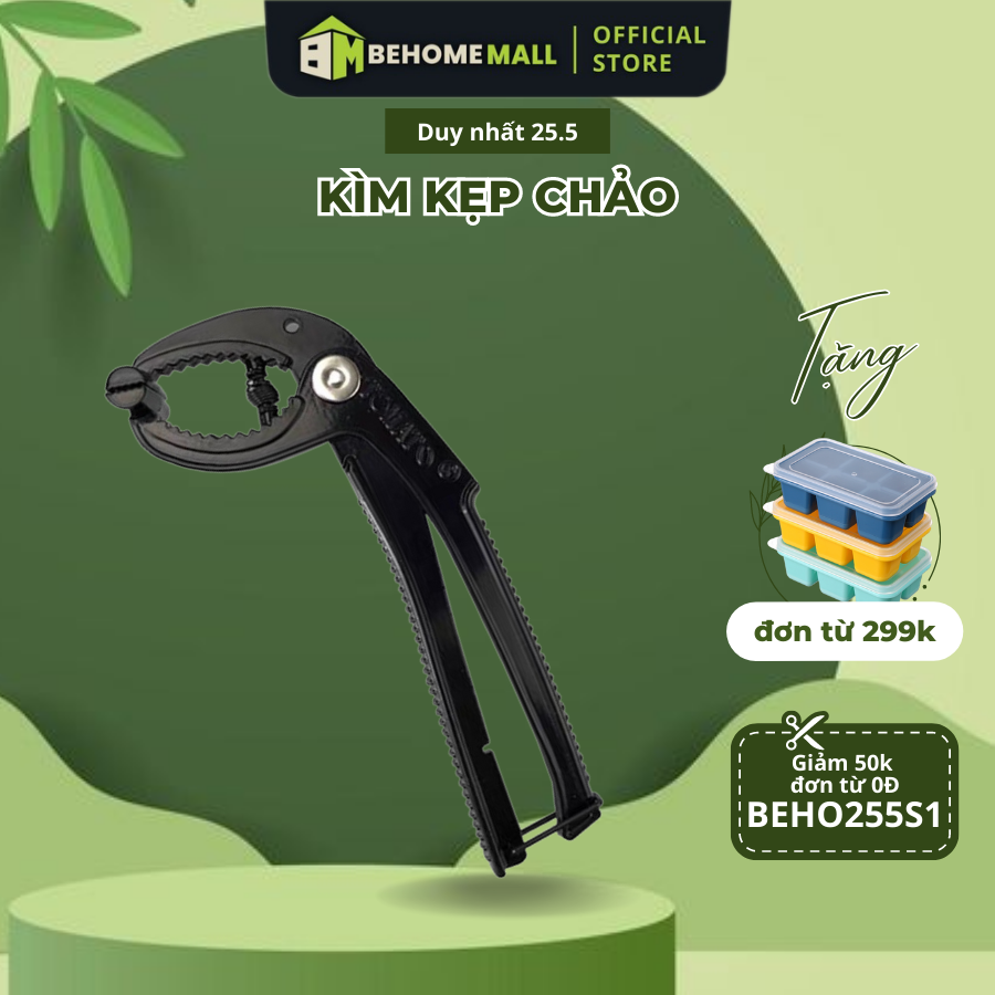 Kìm kẹp chảo nồi BEHOMEMALL Kìm kẹp gắp chảo gang nồi bát đá nóng chắc chắn chống bỏng
