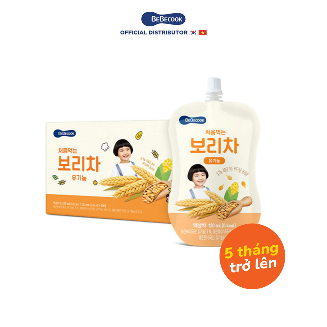 Trà lúa mạch hữu cơ BeBecook dành cho bé từ 5 tháng tuổi