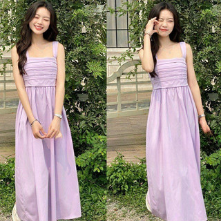 Váy 2 dây dáng dài chun lưng phong cách Hàn Quốc GiGI Store