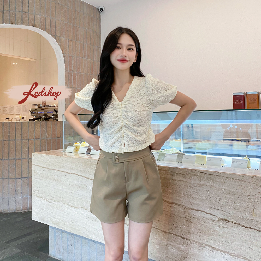 Áo nhăn rút ngực phong cách hàn quốc Red Shop- 30141