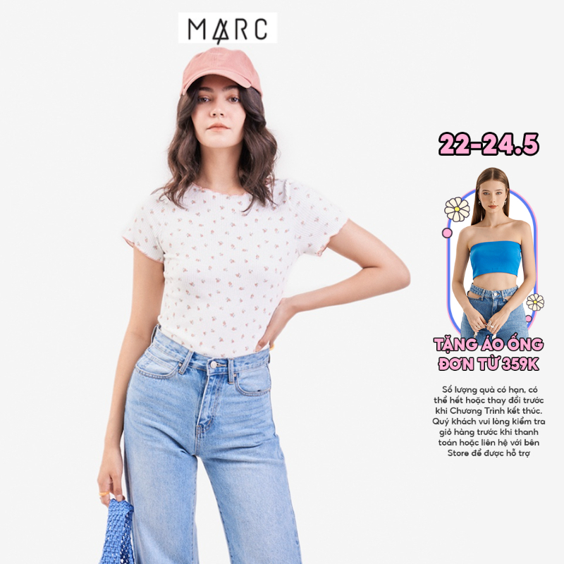 Áo thun nữ MARC FASHION hoa cuốn biên FATN049322