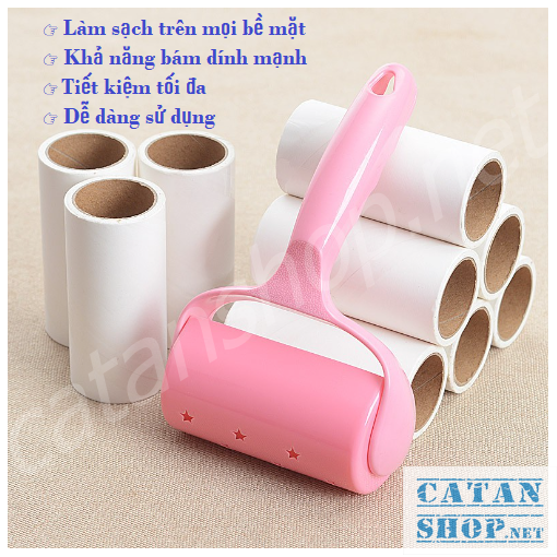 Cây Lăn Bụi Làm Sạch Quần Áo, Ga Giường, Lông Thú Loại 10cm Lõi 60 Tờ Dự Phòng Thay Thế