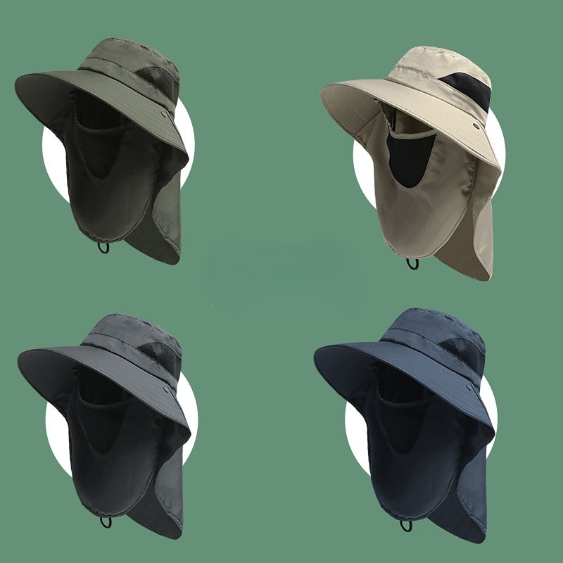 Mũ Bucket Chống Nắng Thời Trang Bảo vệ toàn diện 360°, lưới thoáng khí không ngột ngạt, dây chống gió có thể điều chỉnh