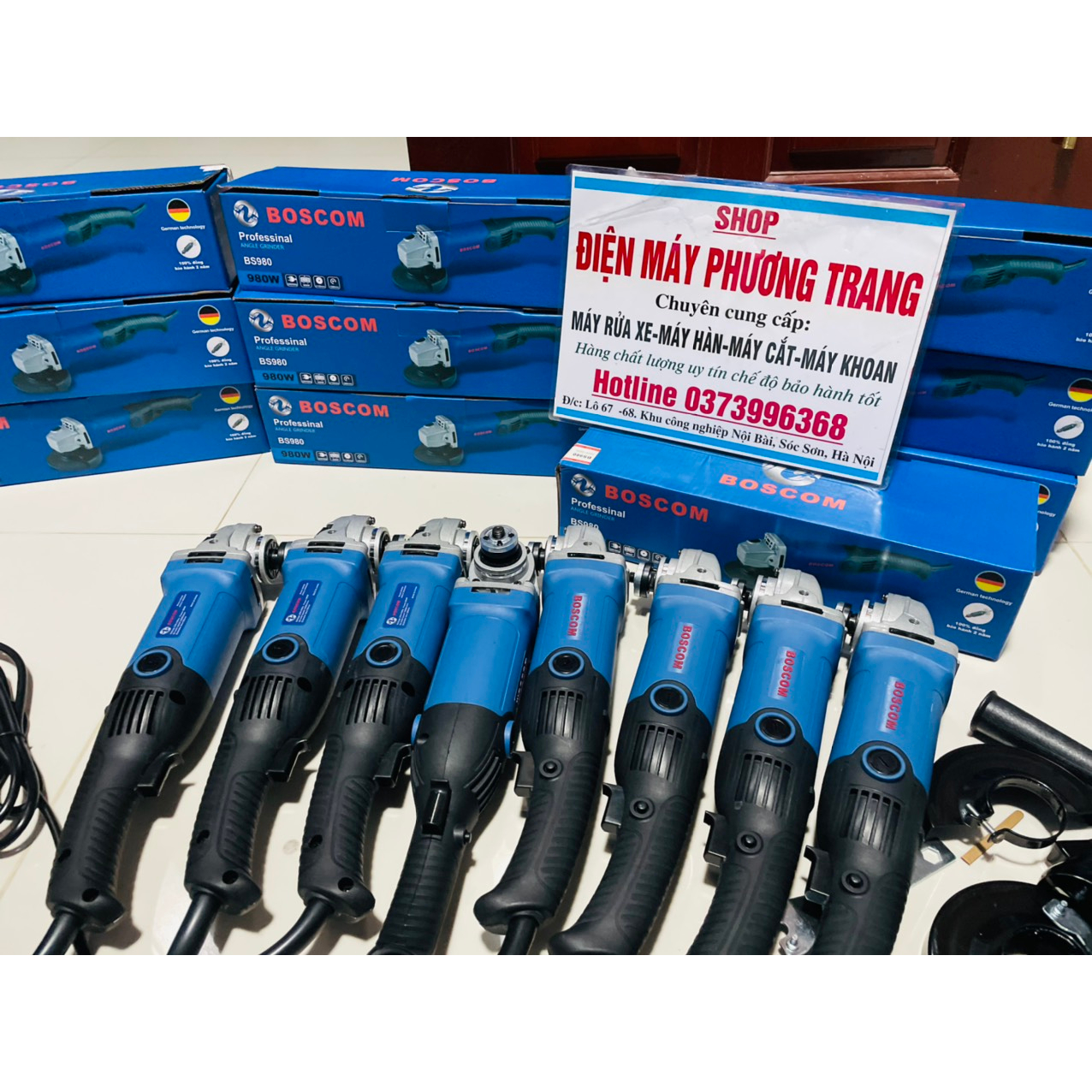 Máy mài máy cắt cầm tay BOSCOM 980W tiện lợi