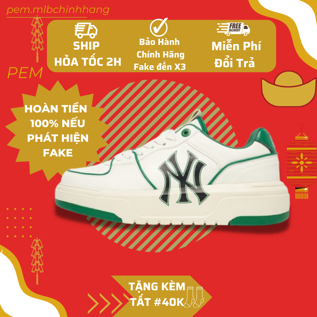 [CHÍNH HÃNG] Giày MLB BIGBALL CHUNKY LINER XANH chính hãng dễ phôi đồ