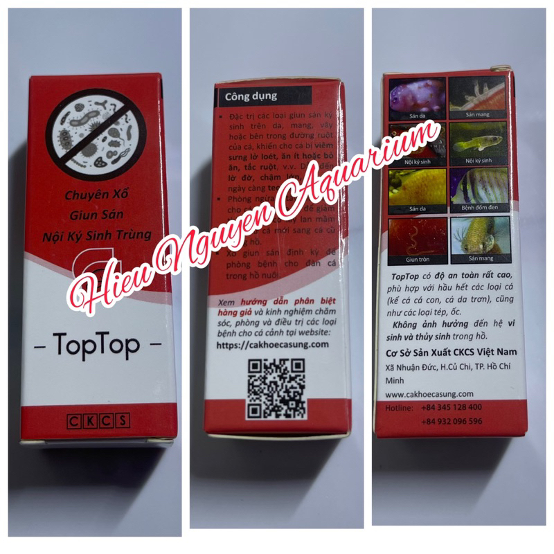 Anti-Stress, Para-kill và TopTop dưỡng cá, nhiễm các loại nấm và viêm sưng lỡ loét