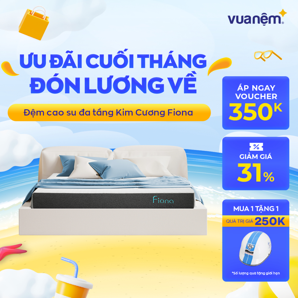Nệm Cao Su Đa Tầng Kim Cương Fiona Kháng Khuẩn Châu Âu Đàn Hồi Tối Ưu [ĐỘC QUYỀN VUA NỆM]