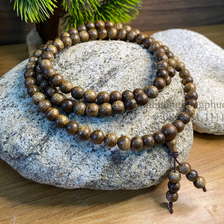 Vòng Trầm Hương thiên nhiên 108 hạt chính hãng HỒNG PHÚC, mang lại Phong Thuỷ, May Mắn, Tài Lộc, Bình An cho Nam và Nữ