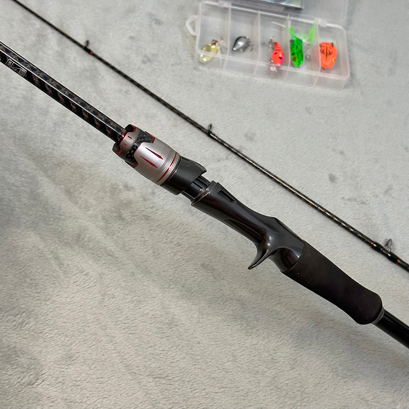 Bộ cần Lure Carbon Hi Power Máy ngang Titan Ánh Tím Tặng kèm Dây câu PE và phụ kiện, Cần câu lure giá rẻ