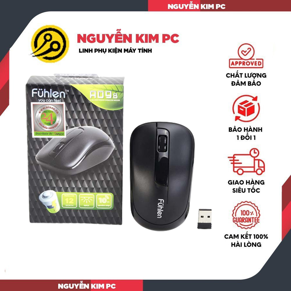 Chuột Không Dây Fuhlen A09 Hàng Chính Hãng Bảo Hành 12 Tháng